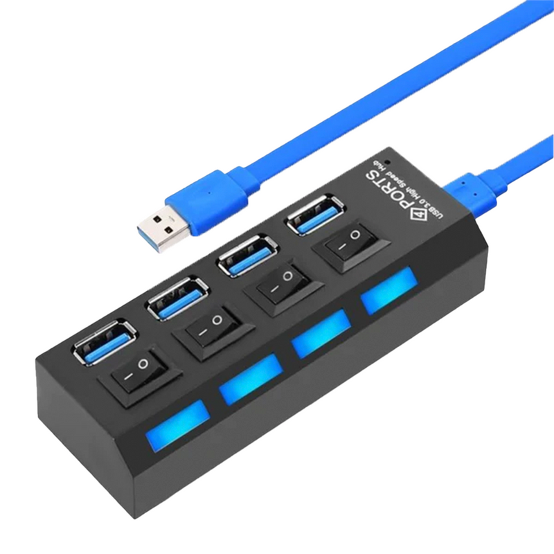 HUB USB 3.0 4 PUERTOS SWITCHES | NEGRO