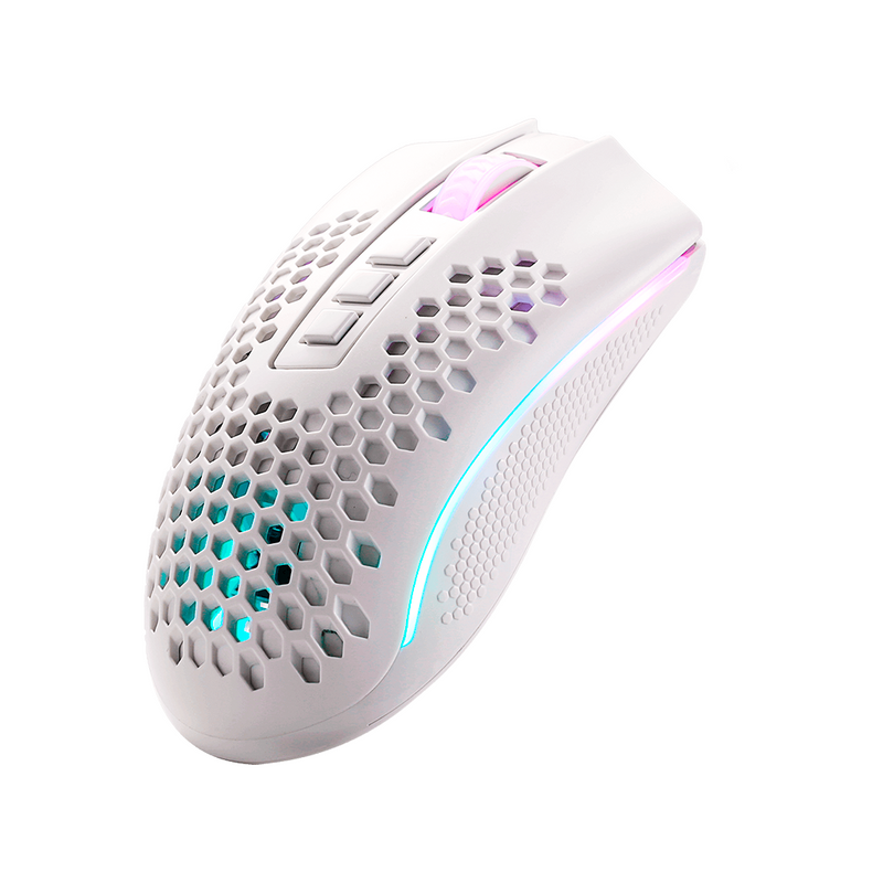 MOUSE REDRAGON STORM PRO M808-KS | INALAMBRICO | 16,000 DPI | RGB | BLANCO