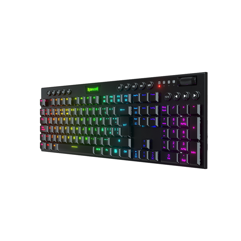 TECLADO REDRAGON HORUS FS K619 | MECANICO | LOW PROFILE | SW-RED | RGB | NEGRO