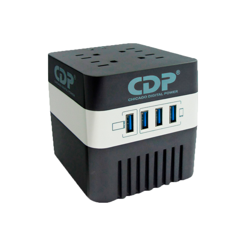 ESTABILIZADOR CDP RU-AVR604I | 600VA/300W | 4 TOMAS - 4 USB