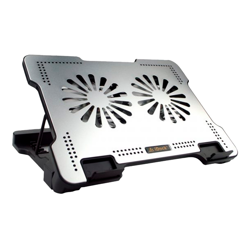 COOLER PARA LAPTOP IDOCK N10 OFFICE | 2 VENTILADORES | ALUMINIO