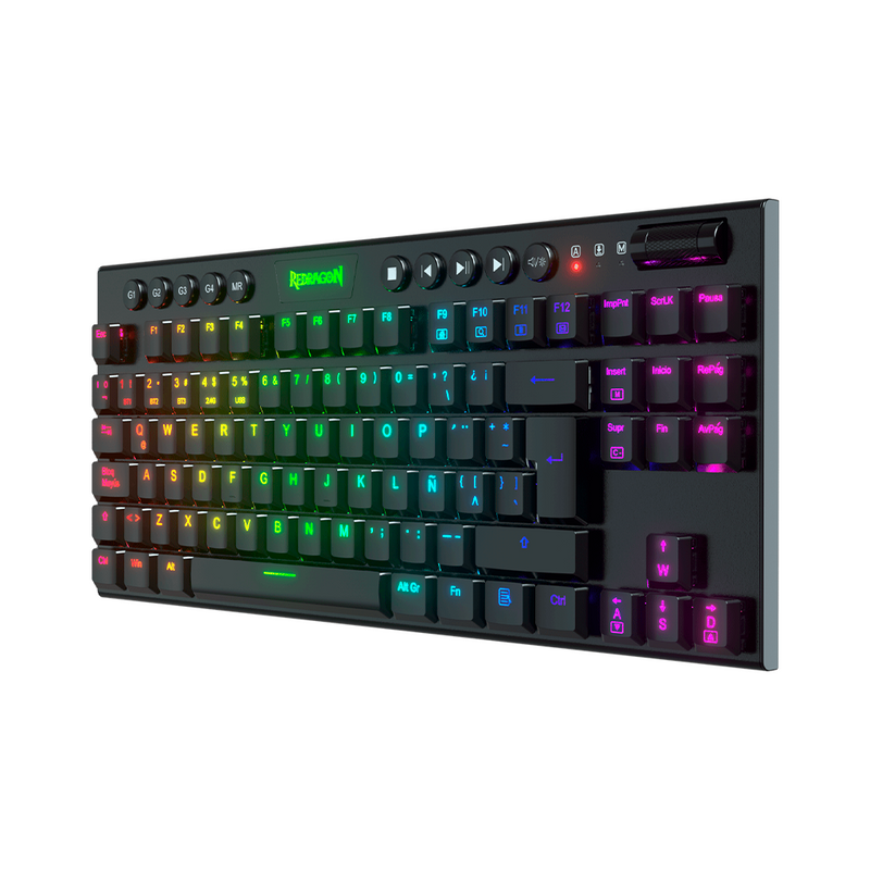 TECLADO REDRAGON HORUS TKL K622 | MECANICO | LOW PROFILE | SW-RED | RGB | NEGRO