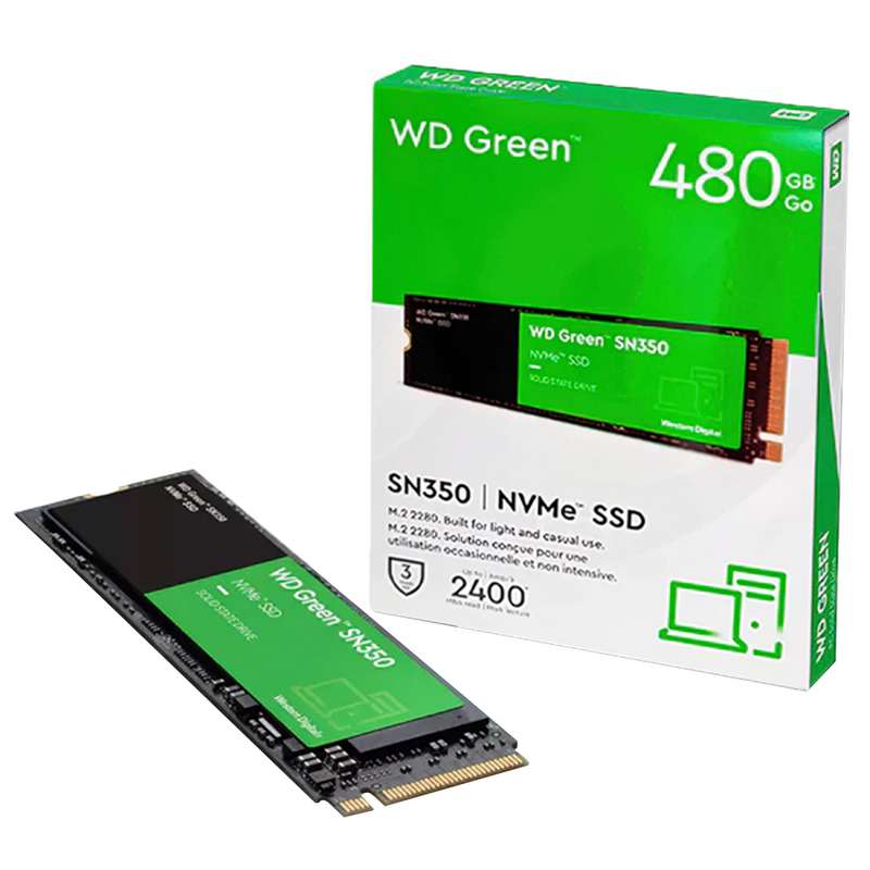 UNIDAD DE ESTADO SOLIDO NVMe SSD WESTERN DIGITAL GREEN SN350 M.2 2280 | 480GB