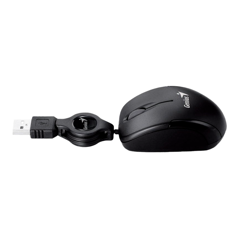 MOUSE GENIUS MICRO TRAVELER | RETRACTIL | 1,000 DPI | NEGRO