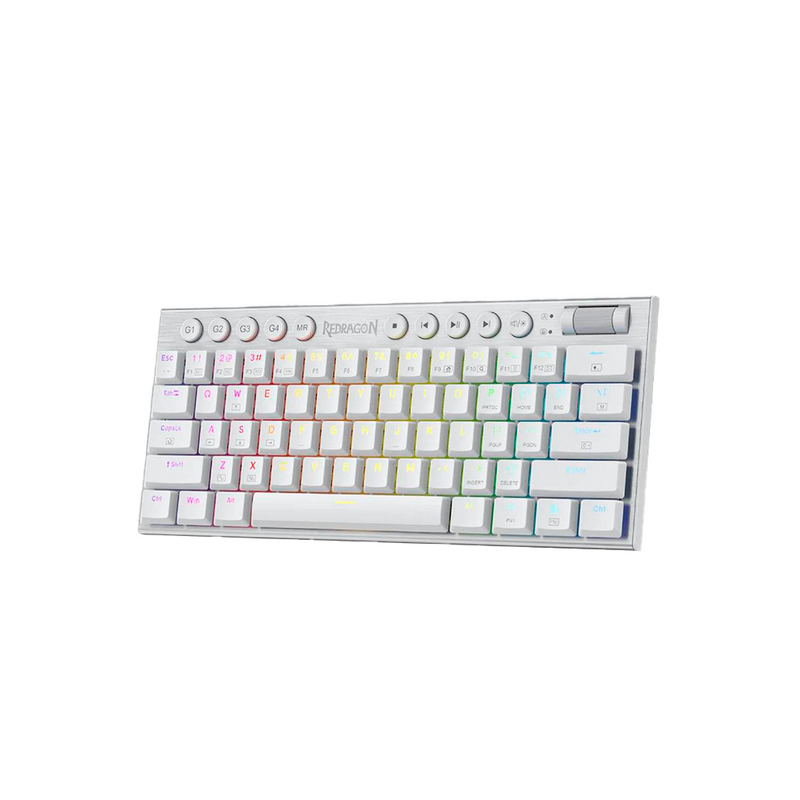 TECLADO REDRAGON HORUS 60% K632 | INALAMBRICO | MECANICO | LOW PROFILE | SW-RED | RGB | BLANCO