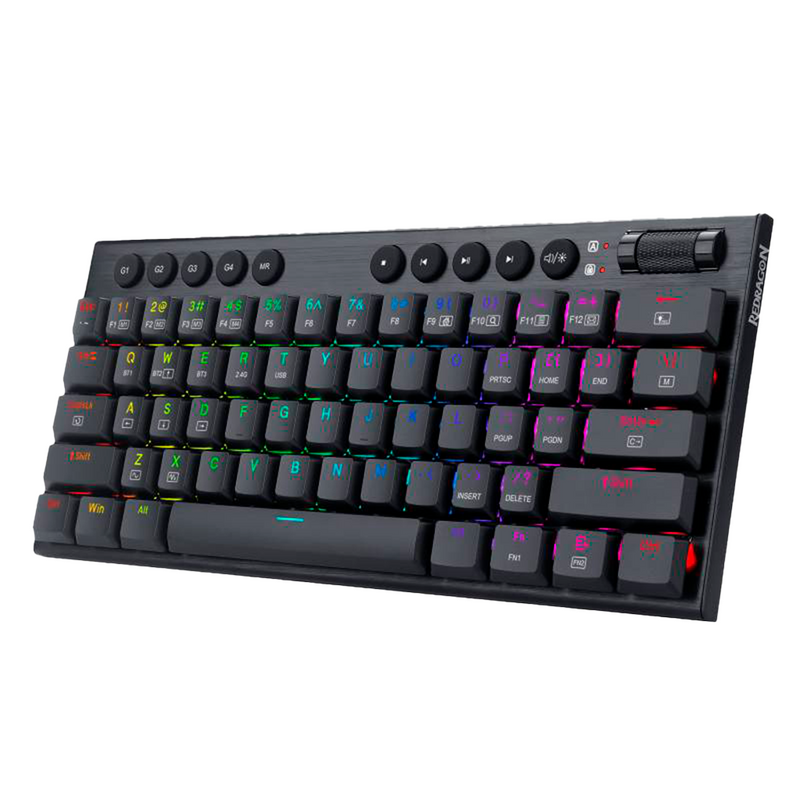 TECLADO REDRAGON HORUS 60% K632 | INALAMBRICO | MECANICO | LOW PROFILE | SW-RED | RGB | NEGRO