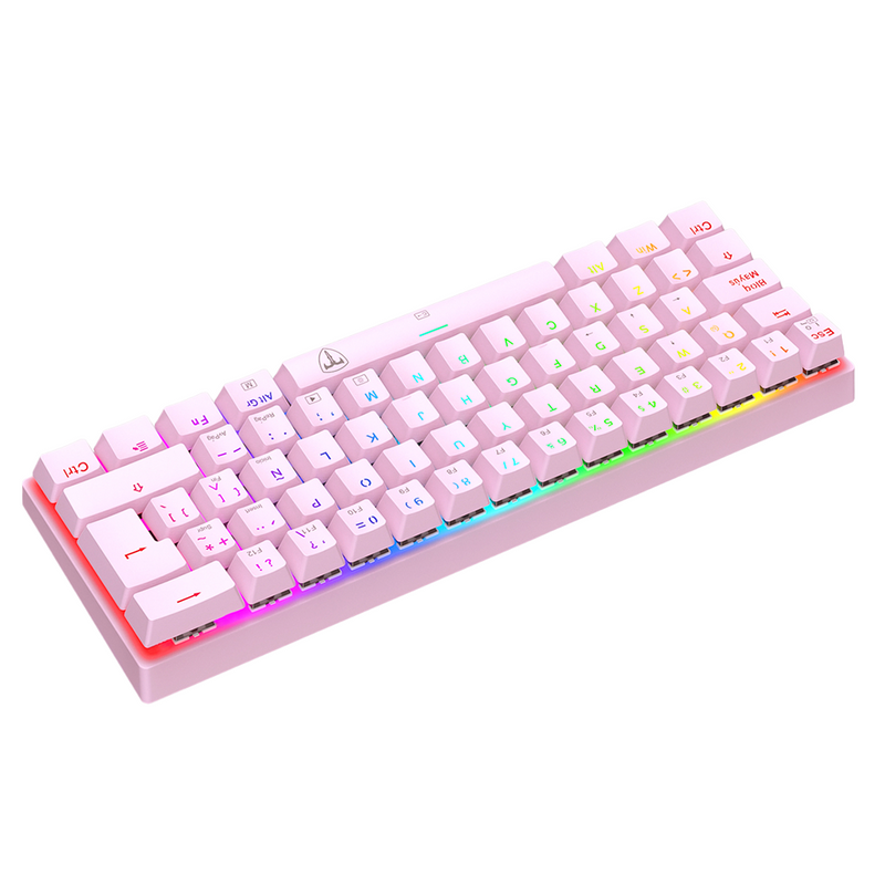 TECLADO T-DAGGER ARENA T-TGK321 | ESPAÑOL | MECANICO | SW-RED | RGB | ROSADO