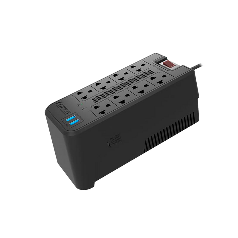 ESTABILIZADOR FORZA FVR-1222USB | 1200VA/600W | 8 TOMAS - 2 USB