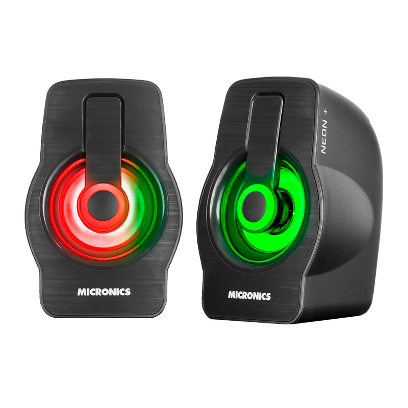 PARLANTE 2.0 MICRONICS NEON PLUS MIC S327+ | 3.5MM | USB