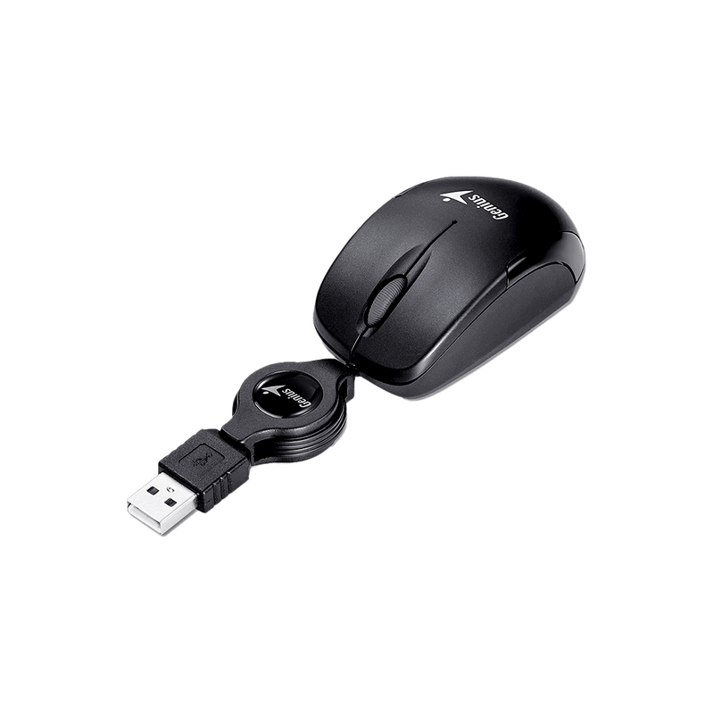 MOUSE GENIUS MICRO TRAVELER | RETRACTIL | 1,000 DPI | NEGRO