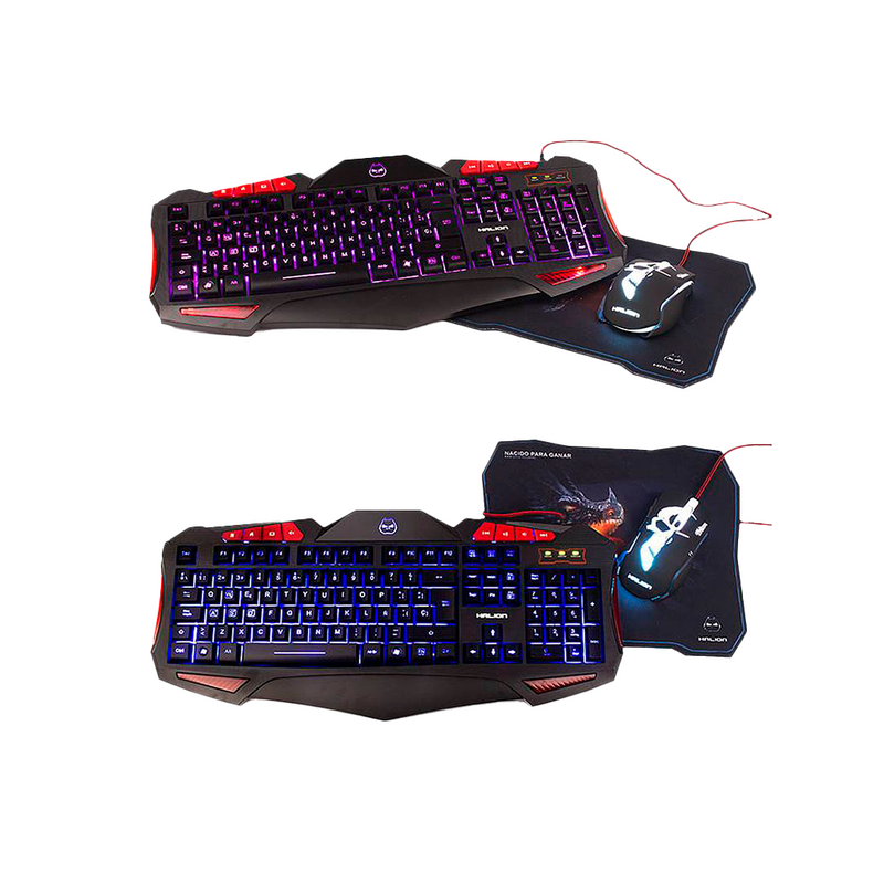 KIT 3 EN 1 HALION TITAN HA-845C | TECLADO + MOUSE + PAD M