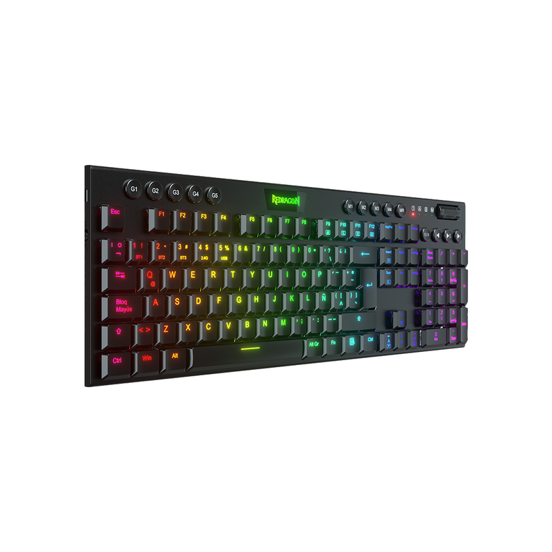 TECLADO REDRAGON HORUS FS K619 | MECANICO | LOW PROFILE | SW-RED | RGB | NEGRO