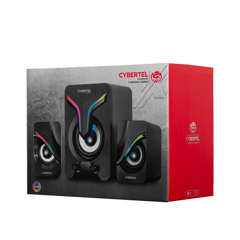 PARLANTE 2.1 CYBERTEL EXXPERT CBX S500 | 3.5MM | USB | RGB