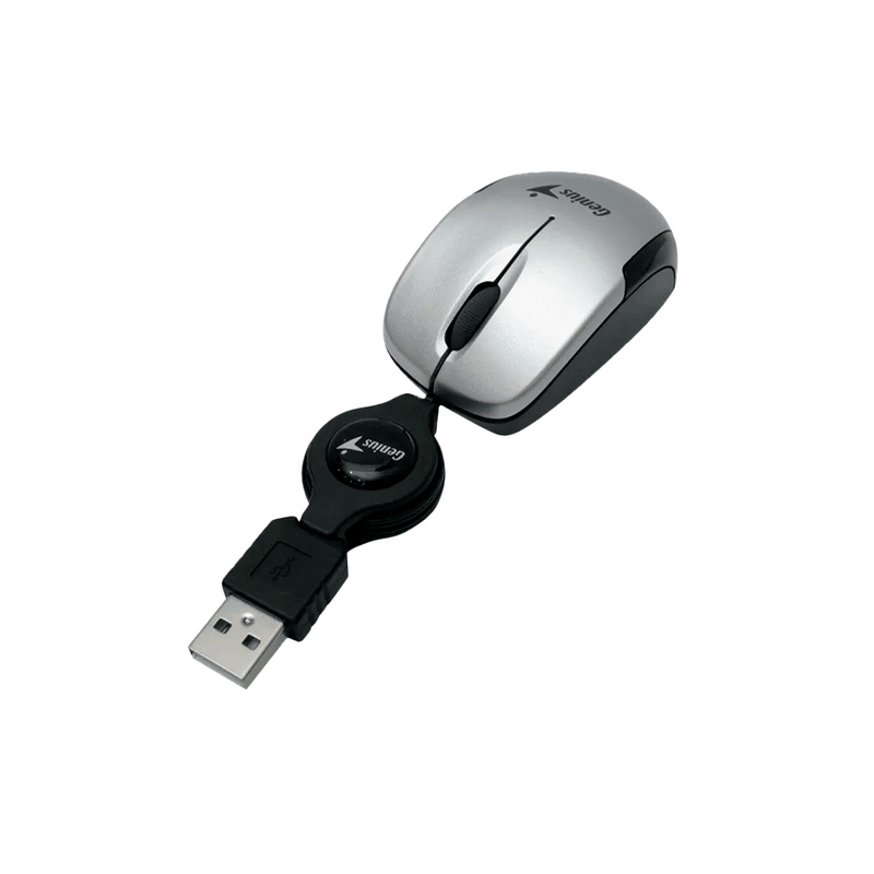 MOUSE GENIUS MICRO TRAVELER | RETRACTIL | 1,000 DPI | PLATA