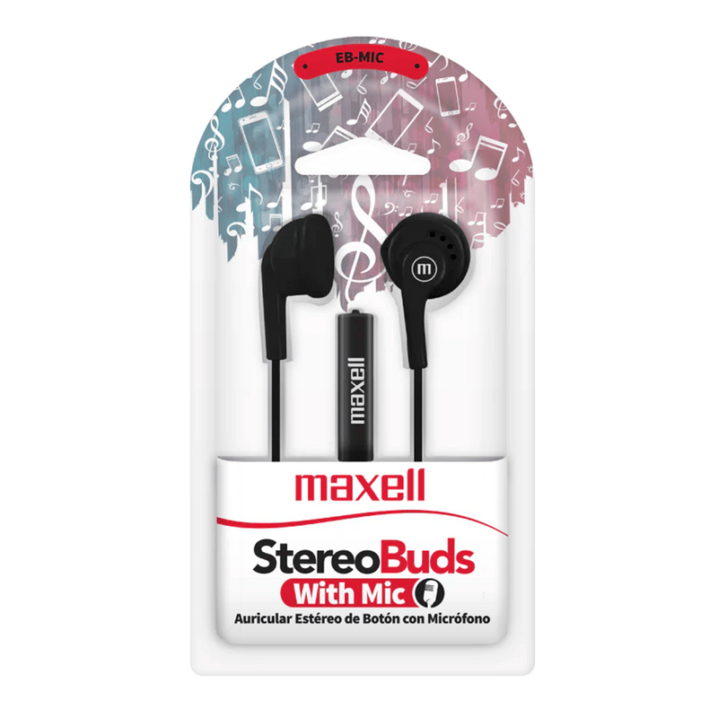 AUDIFONO MAXELL EB-MIC | 3.5MM | ESTEREO | NEGRO