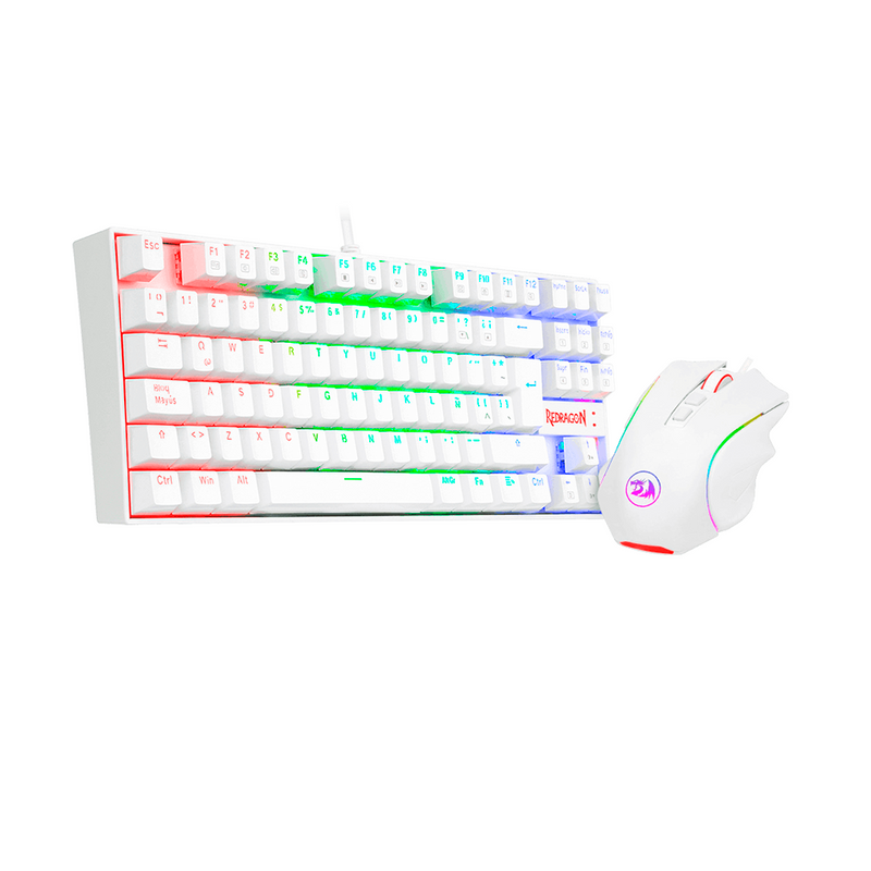 COMBO REDRAGON KUMARA+GRIFFIN K552RGB-BA | TECLADO+MOUSE | BLANCO