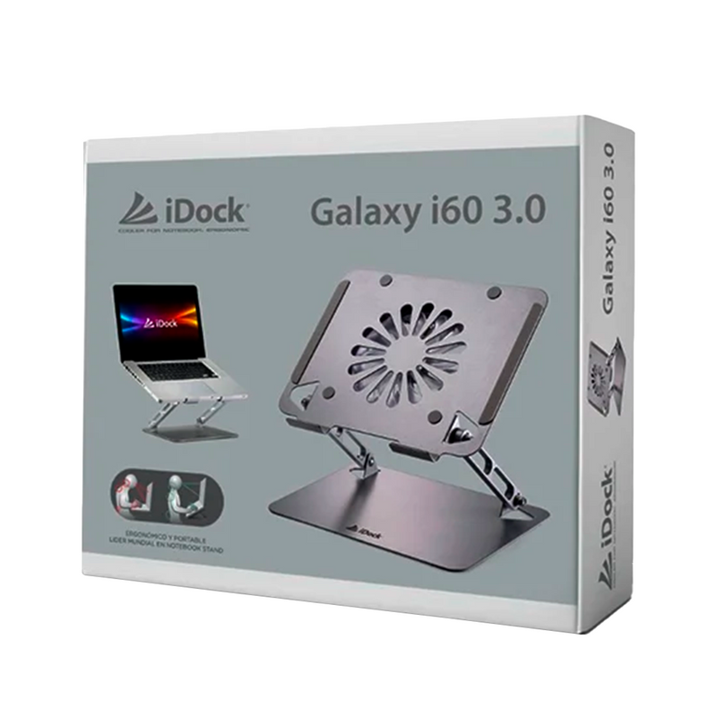 COOLER PARA LAPTOP IDOCK GALAXY I60 3.0 | 1 VENTILADOR | ALUMINIO