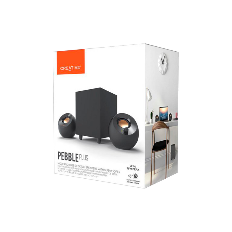 PARLANTE 2.1 CREATIVE PEBBLE PLUS | 16W | NEGRO