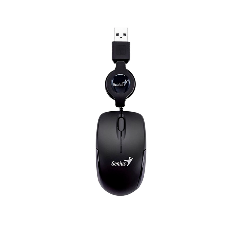 MOUSE GENIUS MICRO TRAVELER | RETRACTIL | 1,000 DPI | NEGRO