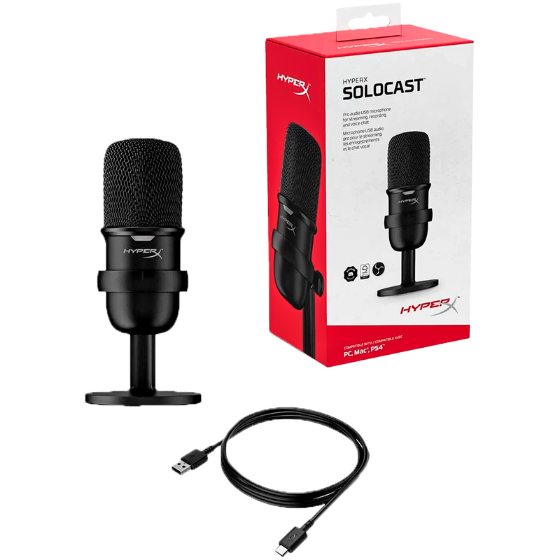 MICROFONO HYPERX SOLOCAST | USB | NEGRO