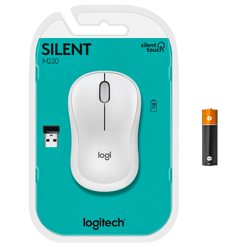 MOUSE LOGITECH M220 SILENT | INALAMBRICO | 1,000 DPI | BLANCO