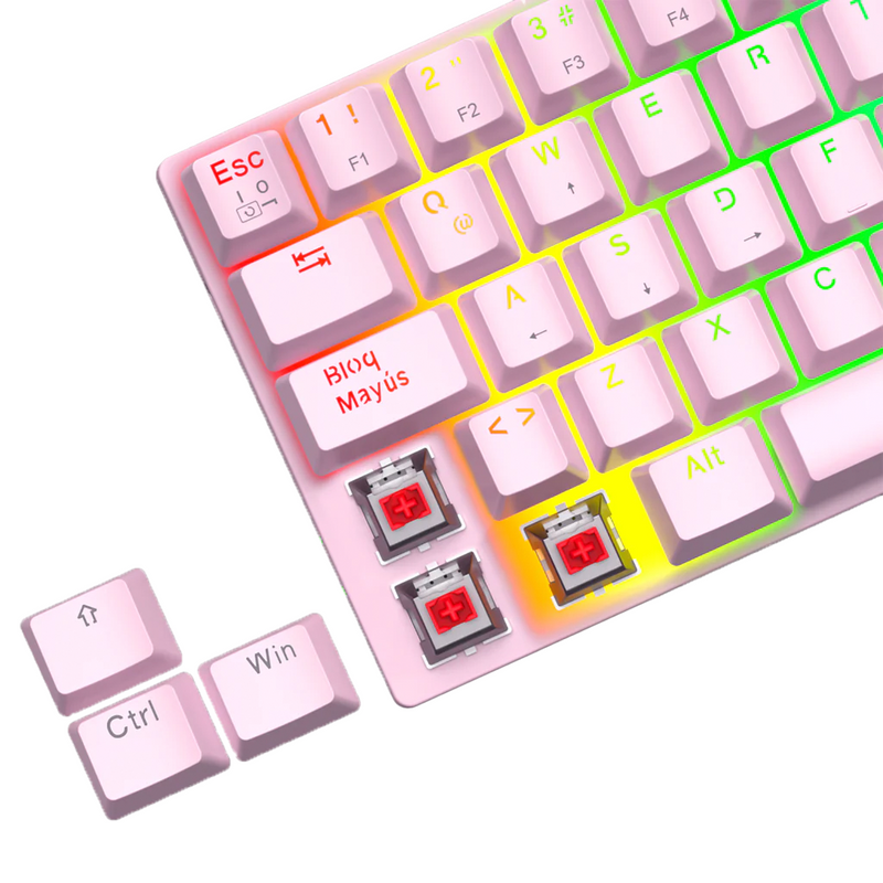 TECLADO T-DAGGER ARENA T-TGK321 | ESPAÑOL | MECANICO | SW-RED | RGB | ROSADO