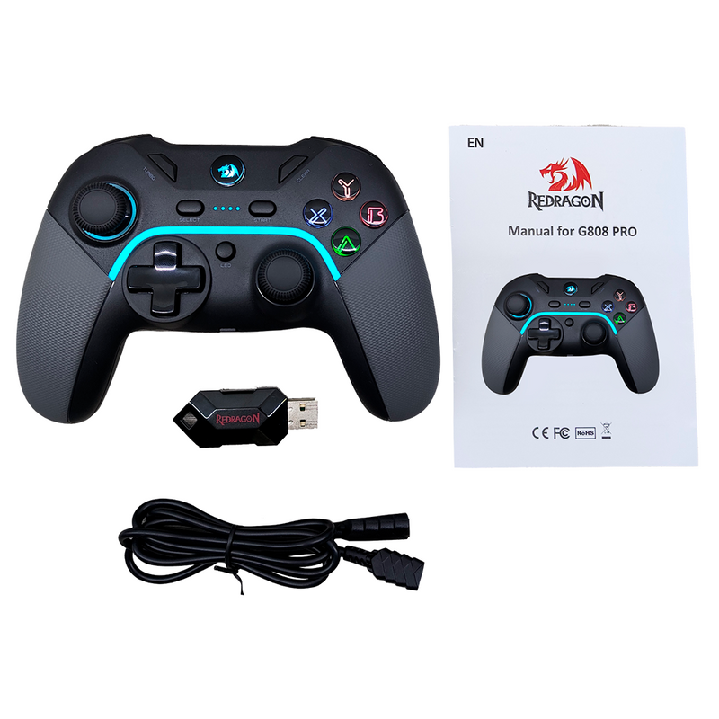 GAMEPAD REDRAGON HARROW PRO G808PRO | USB - INALAMBRICO | PC - PLAY3