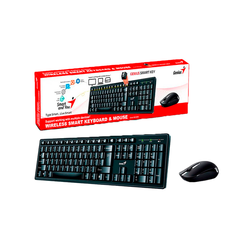 COMBO GENIUS KM-8200 | INALAMBRICO | TECLADO + MOUSE | NEGRO