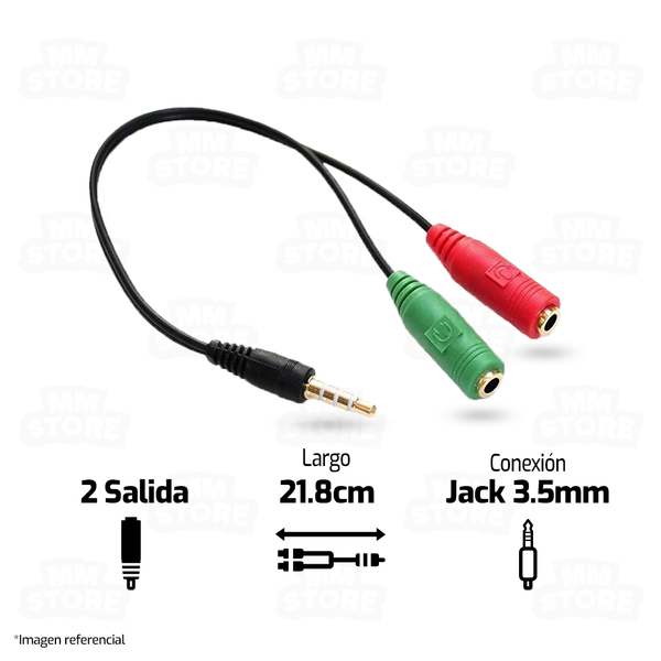 ADAPTADOR DE AUDIO 1M A 2H | (7 DIAS) |