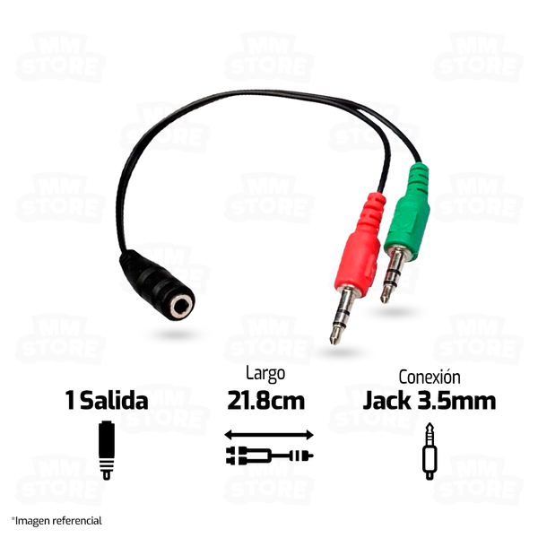 ADAPTADOR DE AUDIO 1H A 2M