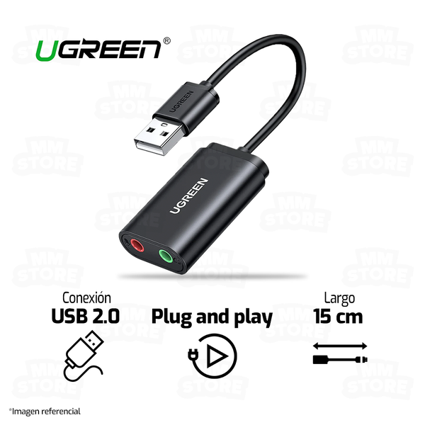 ADAPTADOR DE AUDIO USB UGREEN 30724