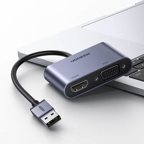 ADAPTADOR 2 EN 1 HDMI + VGA UGREEN 20518 | USB 3.0