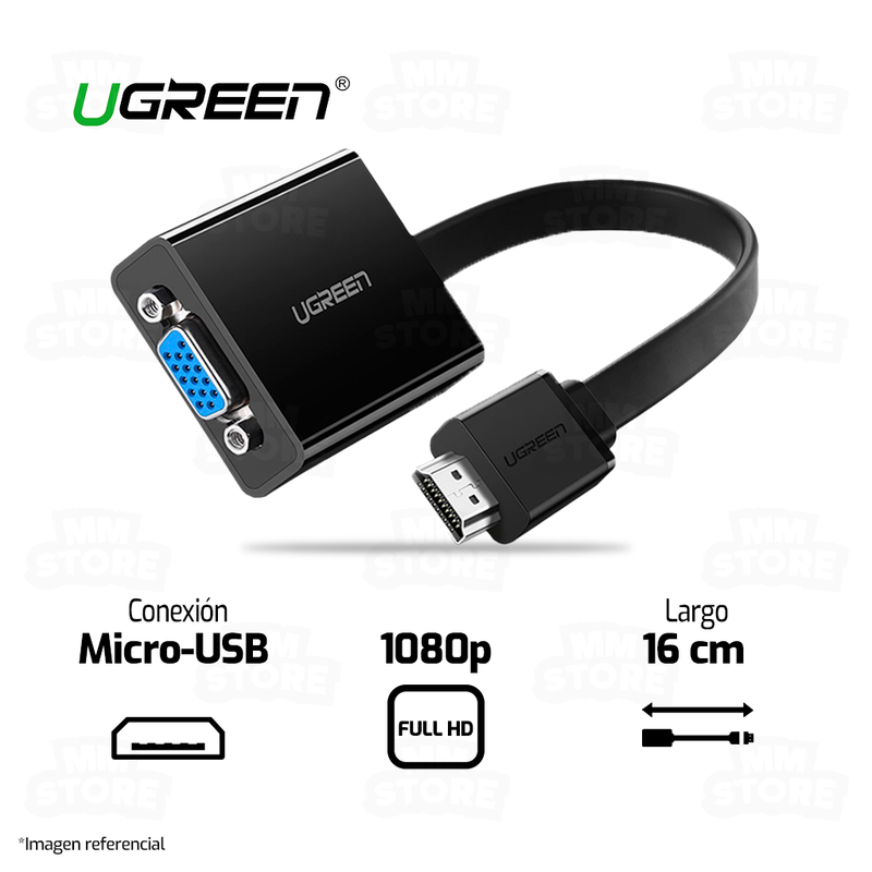 ADAPTADOR UGREEN HDMI A VGA 40248