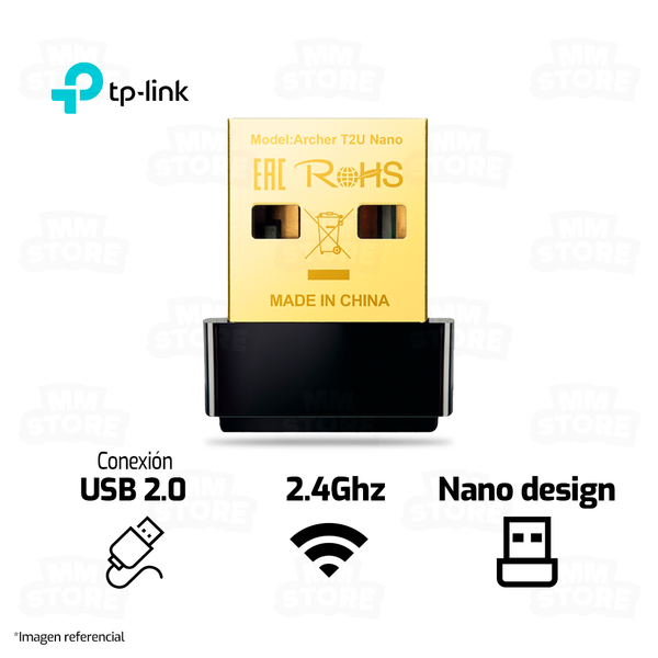 ADAPTADOR WIFI TP-LINK AC600 ARCHER T2U NANO | USB 2.0 | 2.4 GHz - 5GHz