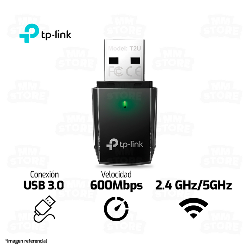 ADAPTADOR WIFI TP-LINK TL-ARCHER T2U AC600 | USB 3.0 | 2.4 GHz - 5GHz