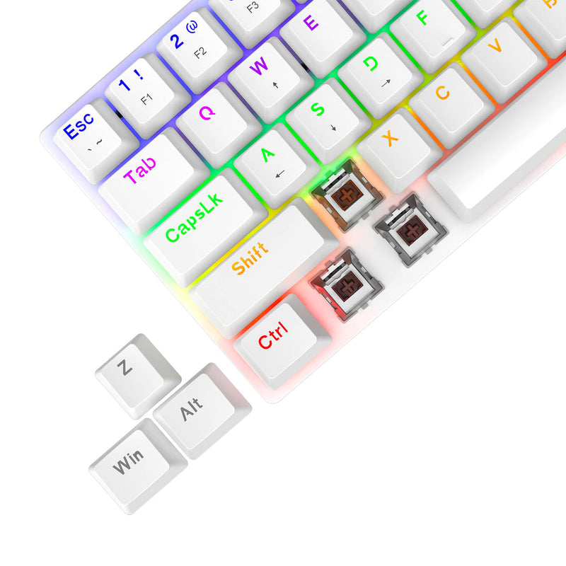 TECLADO T-DAGGER ARENA T-TGK321 | ESPAÑOL | MECANICO | SW-BROWN | RAINBOW | BLANCO