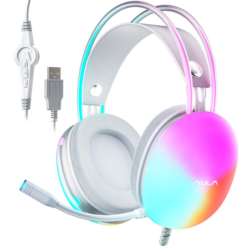 AUDIFONO AULA S505 | USB | 7.1 | RGB | ROSADO