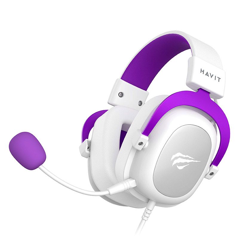 AUDIFONO HAVIT H2002D | 3.5 MM | BLANCO - MORADO