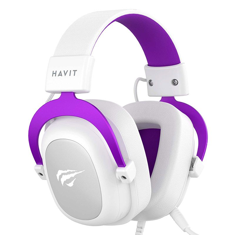 AUDIFONO HAVIT H2002D | 3.5 MM | BLANCO - MORADO