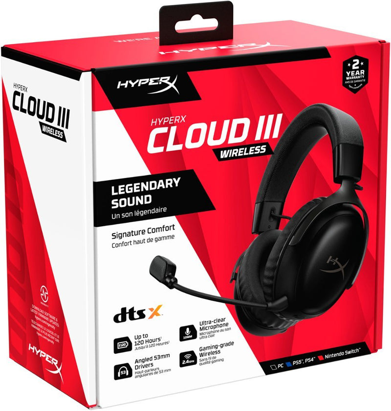 AUDIFONO HYPERX CLOUD III | INALAMBRICO | 7.1 | NEGRO