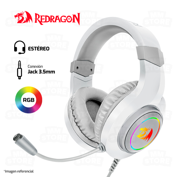 AUDIFONO REDRAGON HYLAS H260 | 3.5MM | ESTEREO | RGB | BLANCO