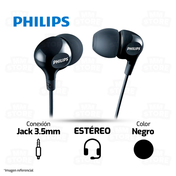 AUDIFONO PHILIPS SHE3555BK | 3.5MM | ESTEREO | NEGRO