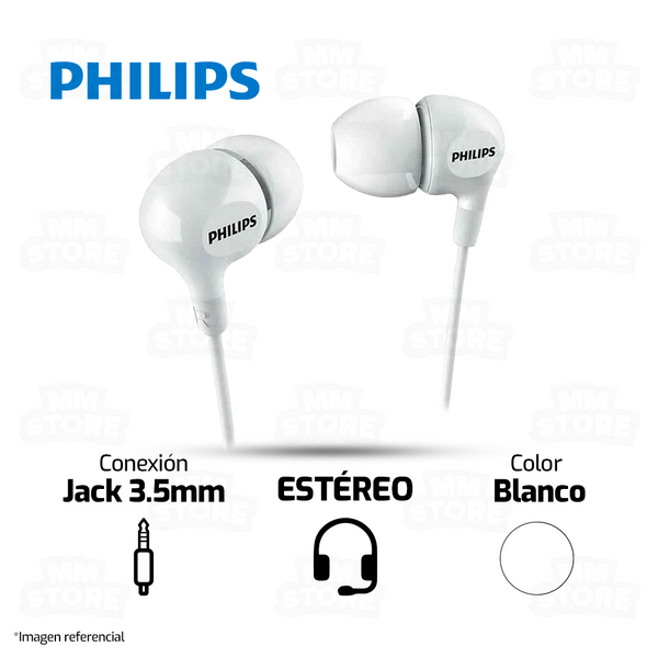 AUDIFONO PHILIPS SHE3555WT | 3.5MM | ESTEREO | BLANCO