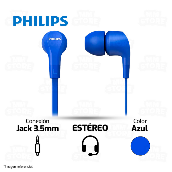 AUDIFONO PHILIPS TAE1105BL | 3.5MM | ESTEREO | AZUL