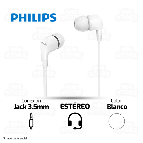 AUDIFONO PHILIPS TAE1105WT | 3.5MM | ESTEREO | BLANCO