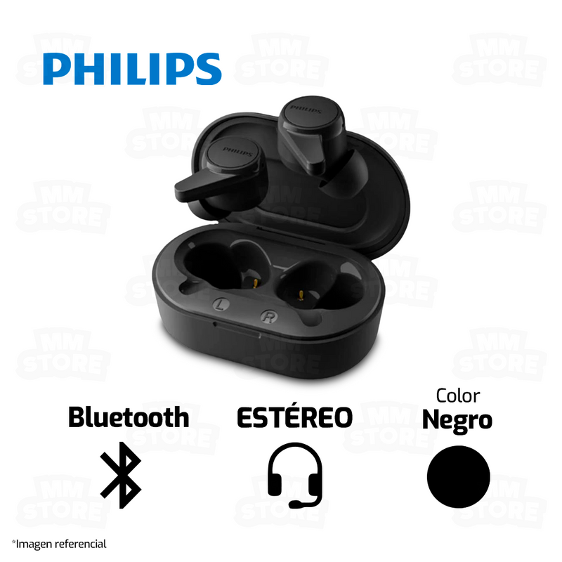 AUDIFONO PHILIPS TAT1207BK | BLUETOOTH | ESTEREO | NEGRO