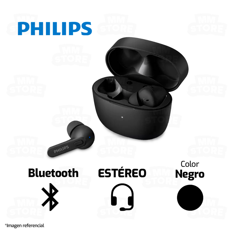 AUDIFONO PHILIPS TAT2206BK | BLUETOOTH | ESTEREO | NEGRO