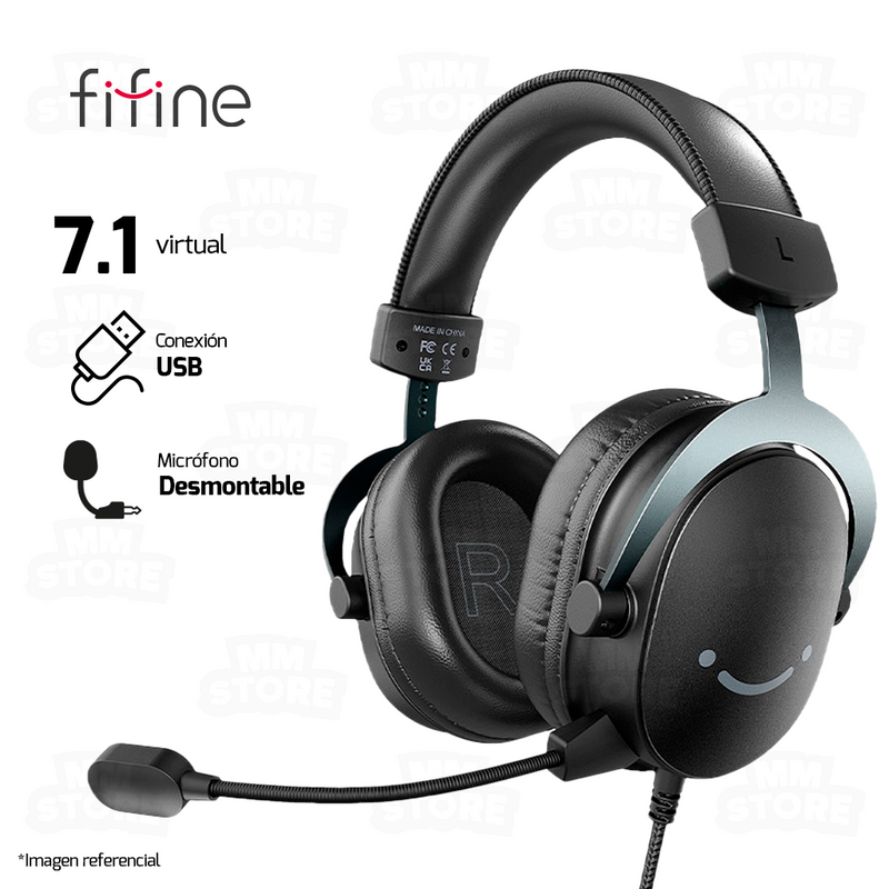 AUDIFONO FIFINE H9 | 3.5MM-USB | 7.1 | RGB | NEGRO