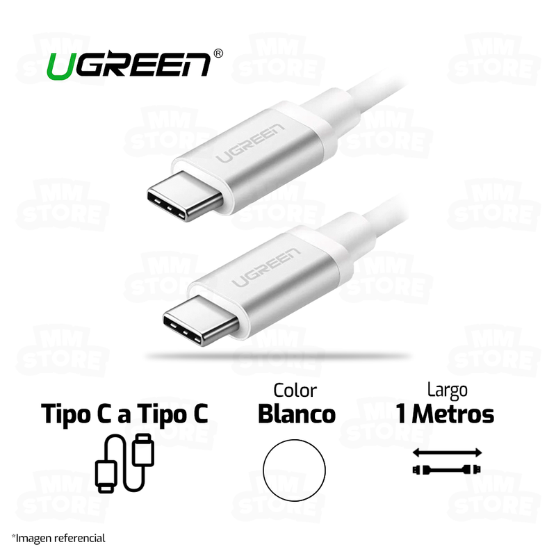 CABLE UGREEN 60518 TIPO C A TIPO C | 1MTS | BLANCO