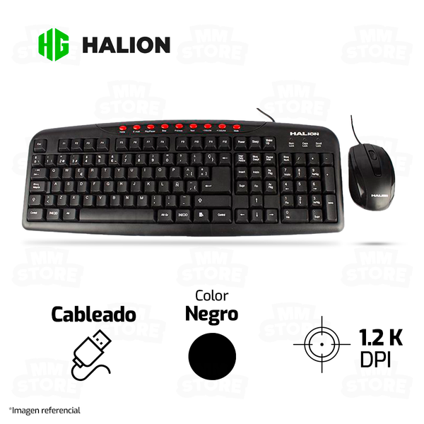 COMBO HALION KM-2011+MO-040 | TECLADO + MOUSE